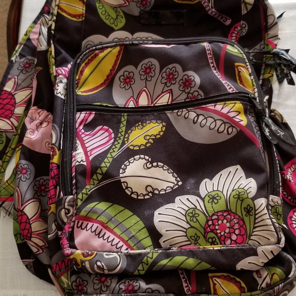 Vera Bradley back pack used as diaper bag